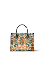 "Hecha a mano, hecha con amor" ver.2 Leather Handbag - Paleta Bags front view