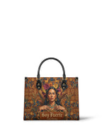 "Soy Fuerte" ver.4 Leather Handbag - front view | Paleta Bags