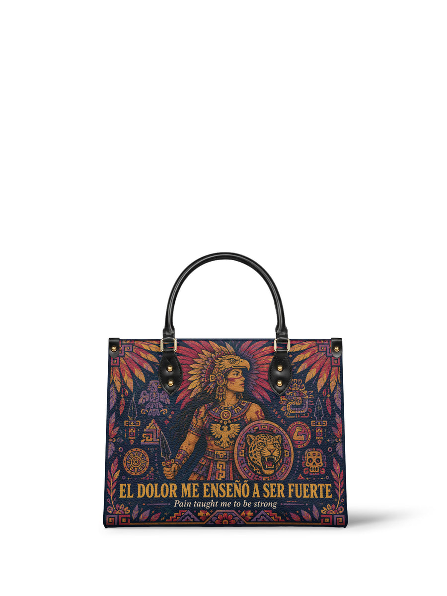 "El dolor me enseñó a ser fuerte" ver.1 Leather Handbag