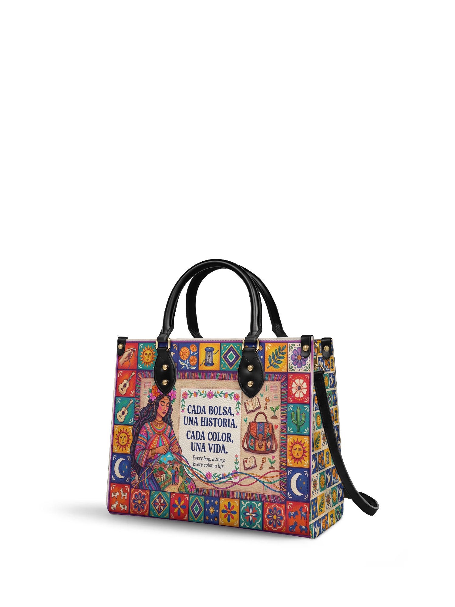 "Cada bolsa, una historia" ver.2 Leather Handbag - side view