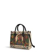 "Se amó hasta florecer" ver.8 Leather Handbag - side view | Paleta Bags