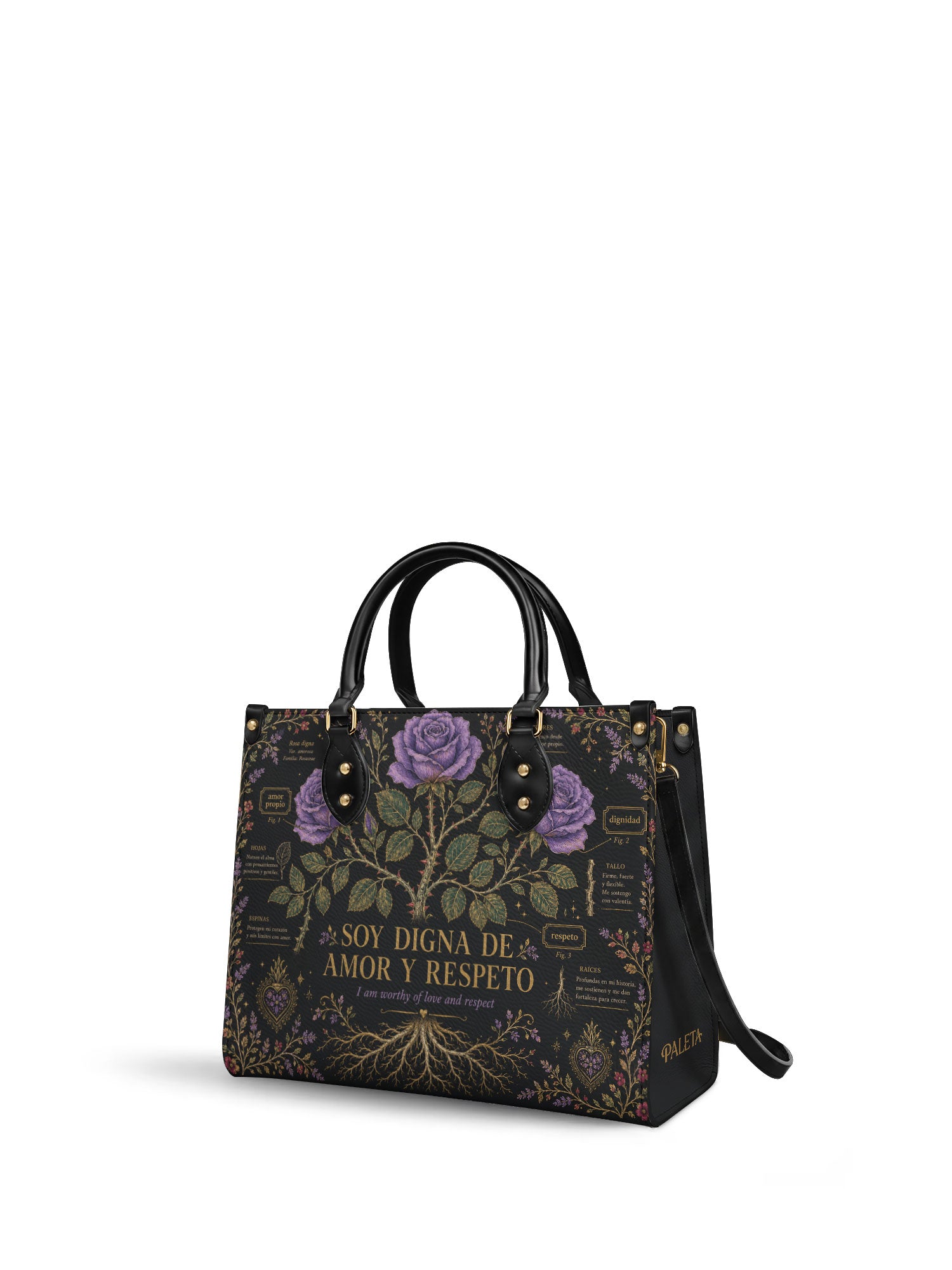 "Otomi Wild Embroidery" ver.4 Leather Handbag - side view | Paleta Bags