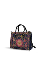 "Se amó hasta florecer" ver.4 Leather Handbag - side view | Paleta Bags