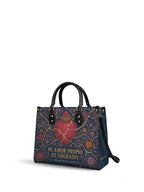 "Mi amor propio es sagrado" ver.3 Leather Handbag - side view | Paleta Bags