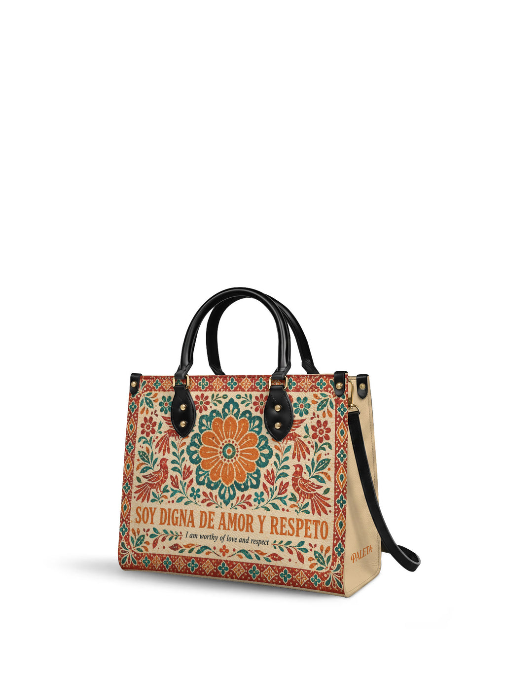 "Otomi Wild Embroidery" ver.5 Leather Handbag - side view | Paleta Bags