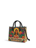 "Nací para brillar" ver.4 Leather Handbag - side view | Paleta Bags