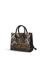 "Soy agua fluyo, me adapto, persisto" ver.2 Leather Handbag - side view | Paleta Bags