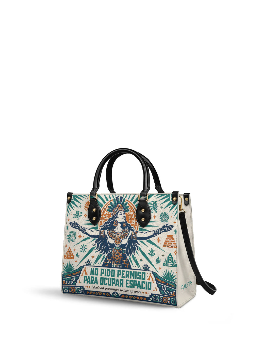 "No pido permiso para ocupar espacio" ver.4 Leather Handbag - side view | Paleta Bags