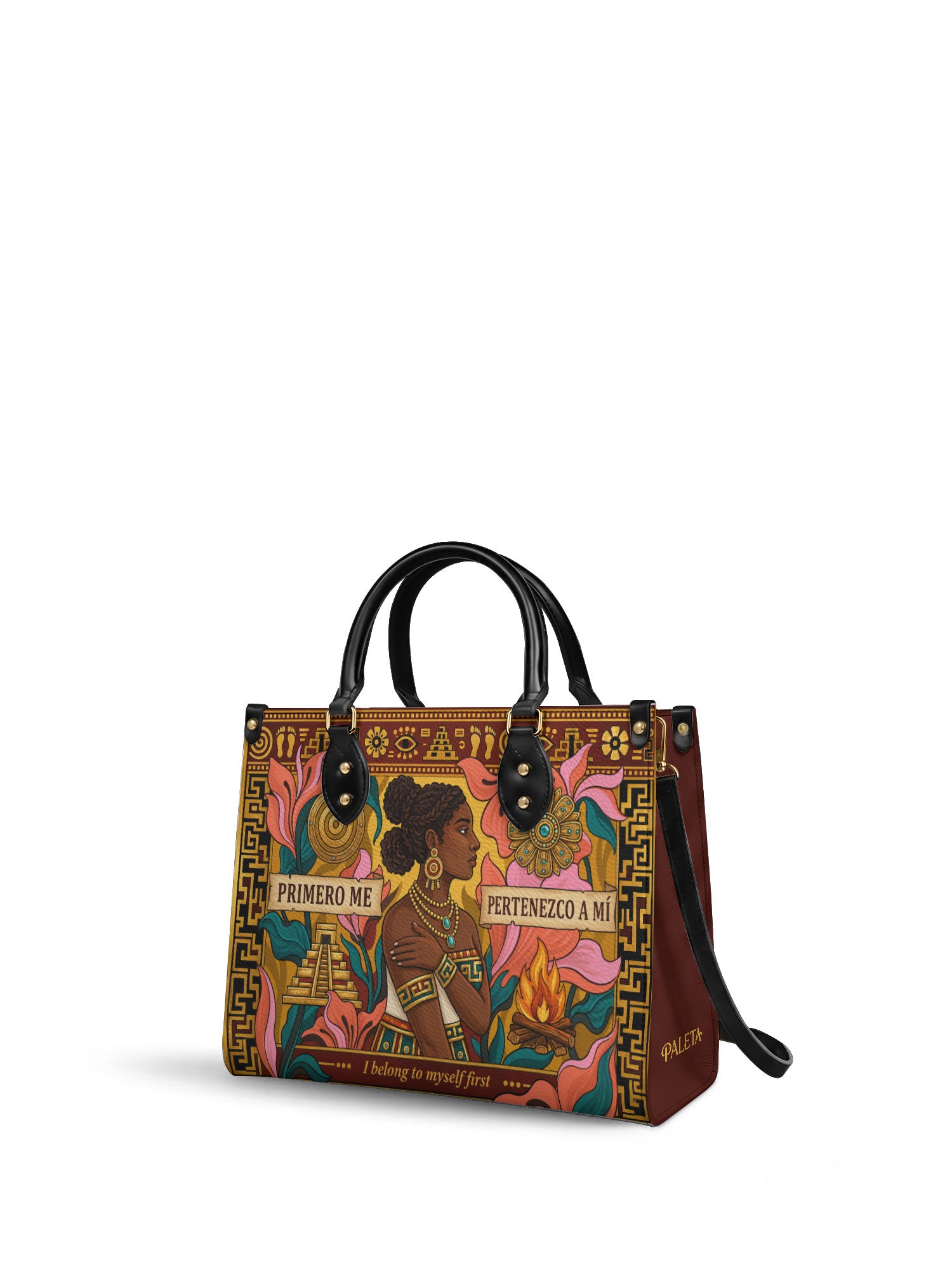 "Primero me pertenezco a mí" ver.6 Leather Handbag - side view | Paleta Bags