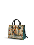 "Mi amor propio es sagrado" ver.1 Leather Handbag - side view | Paleta Bags