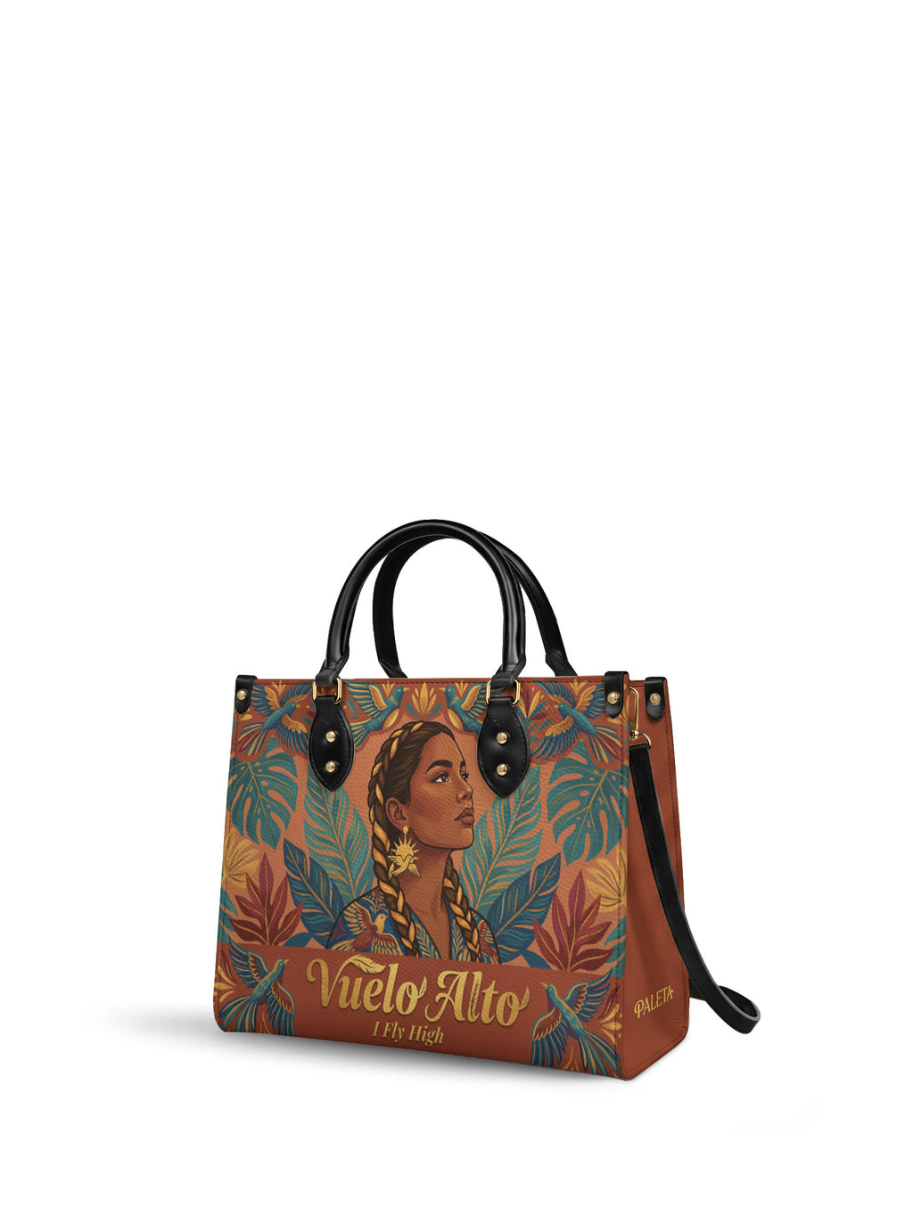 "Vuelo Alto" ver.1 Leather Handbag - side view | Paleta Bags
