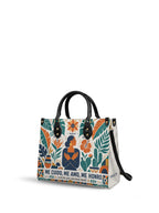 "Me cuido, me amo, me honro" ver.4 Leather Handbag - side view | Paleta Bags