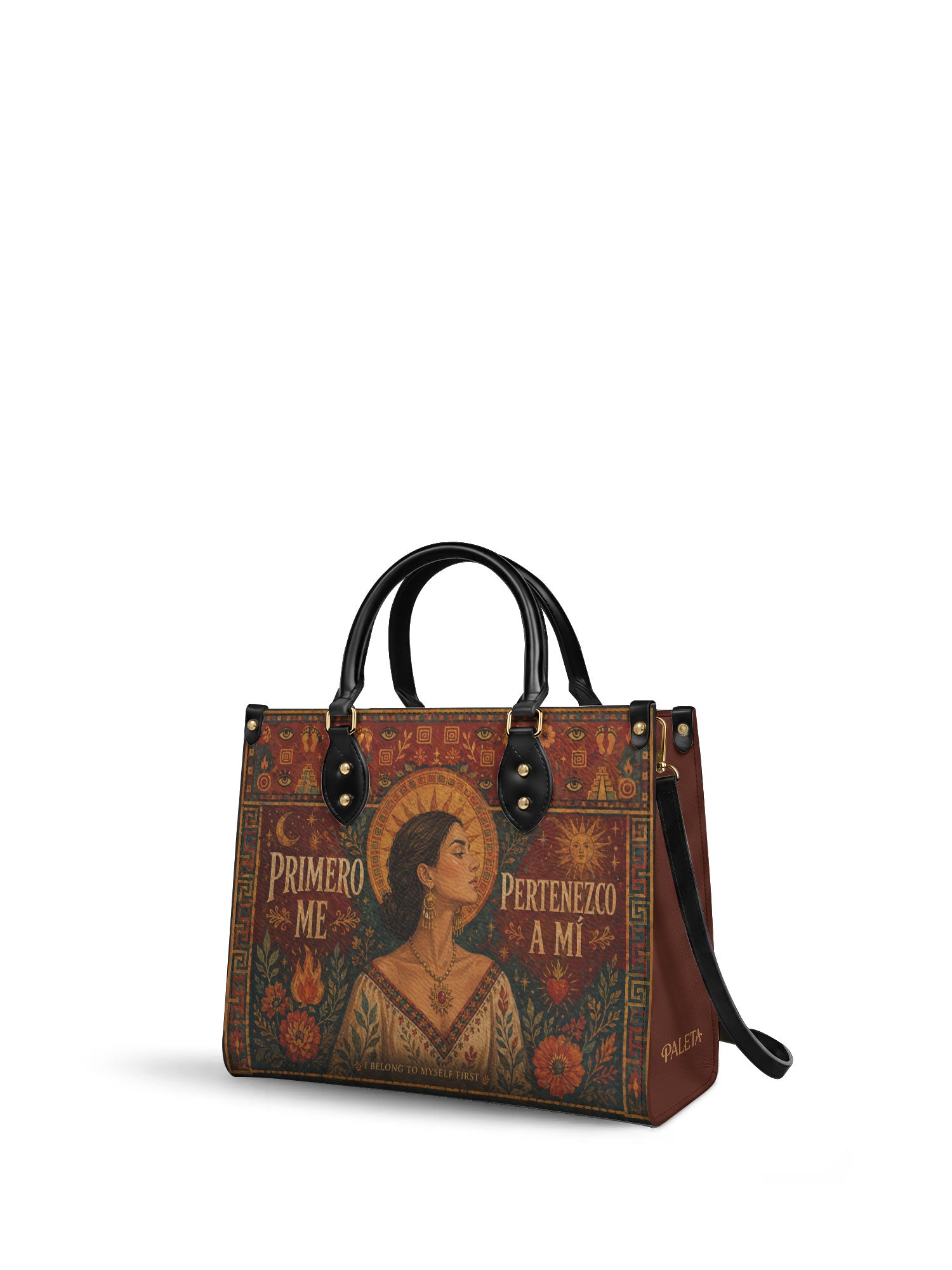 "Primero me pertenezco a mí" ver.1 Leather Handbag - side view | Paleta Bags