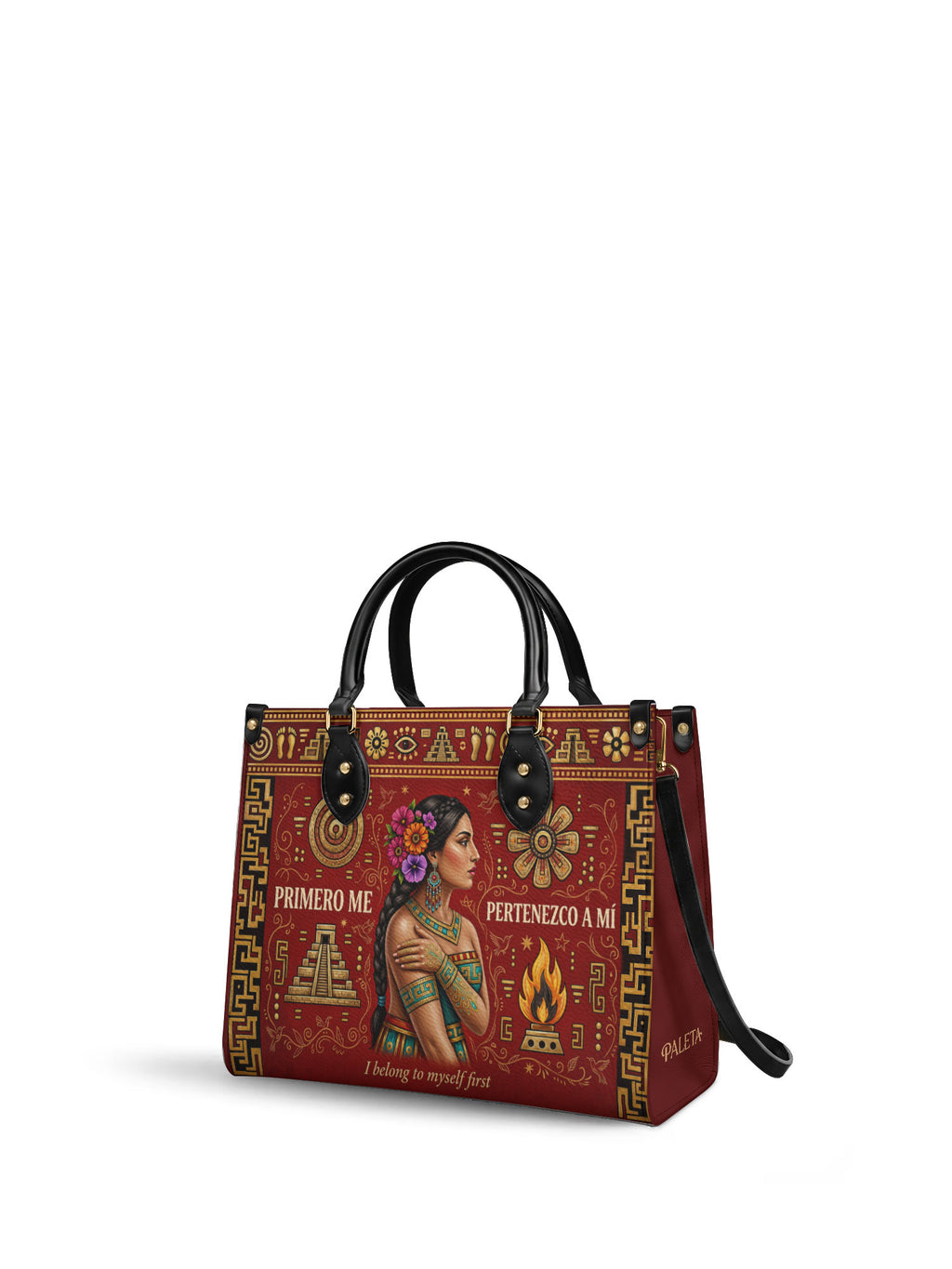"Primero me pertenezco a mí" ver.8 Leather Handbag - side view | Paleta Bags