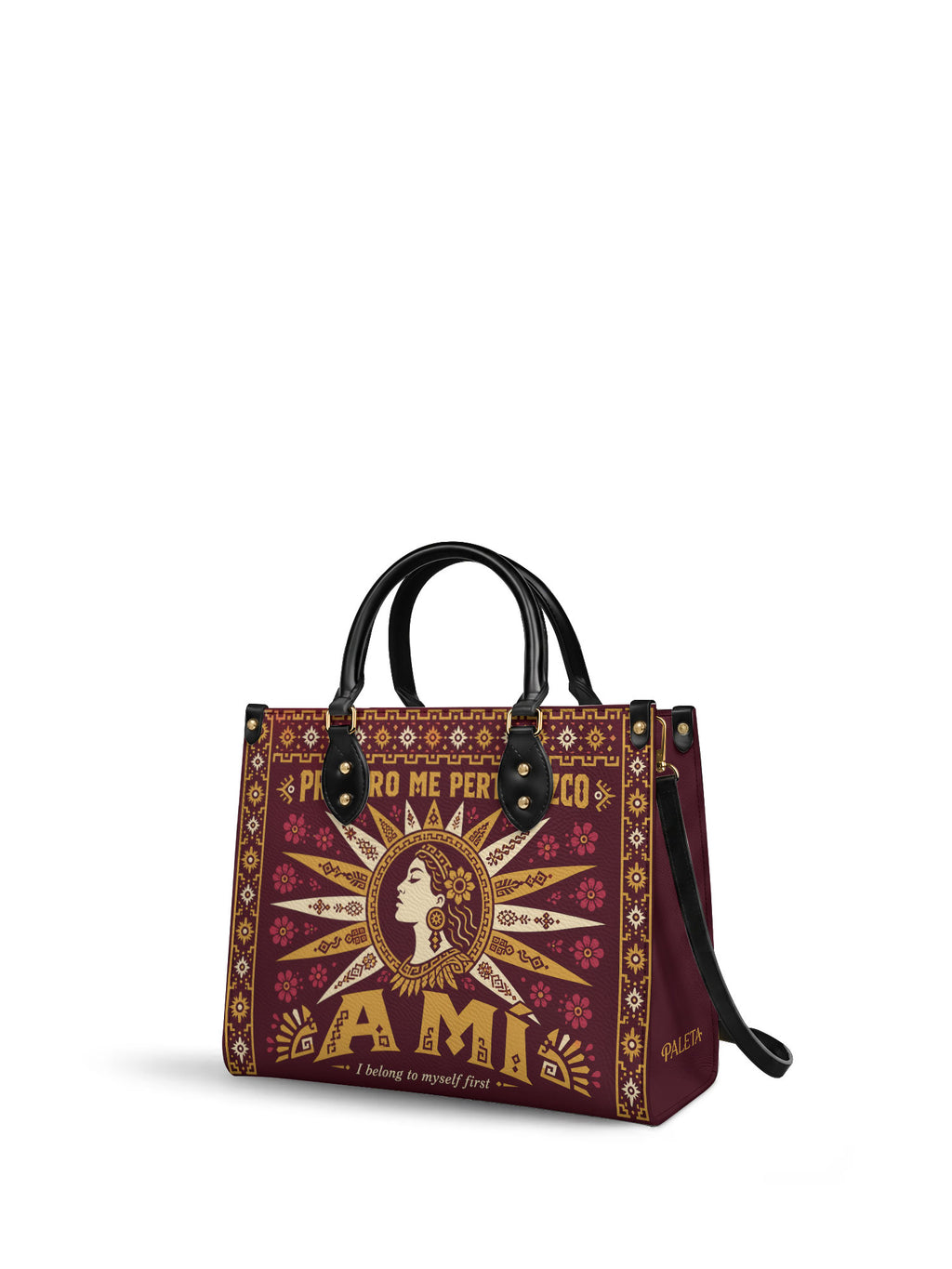 "Primero me pertenezco a mí" ver.5 Leather Handbag - side view | Paleta Bags