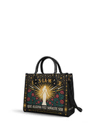 "Eres la mujer que alguna vez soñaste ser" ver.9 Leather Handbag - side view | Paleta Bags