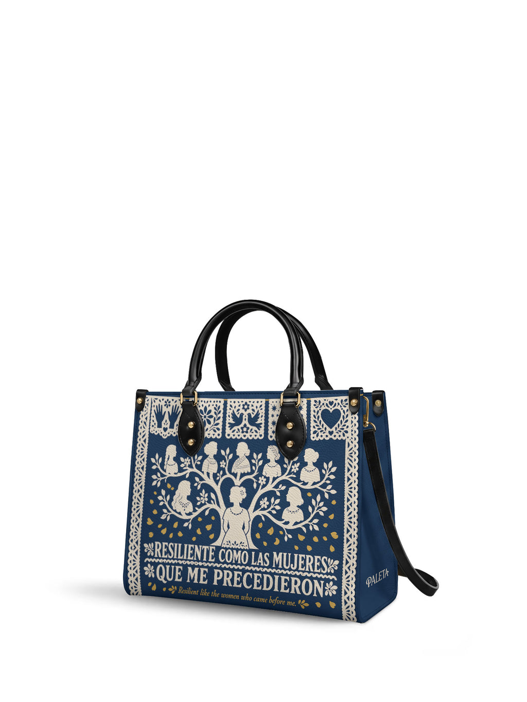 "Resiliente como las mujeres que me precedieron" ver.2 Leather Handbag - side view | Paleta Bags