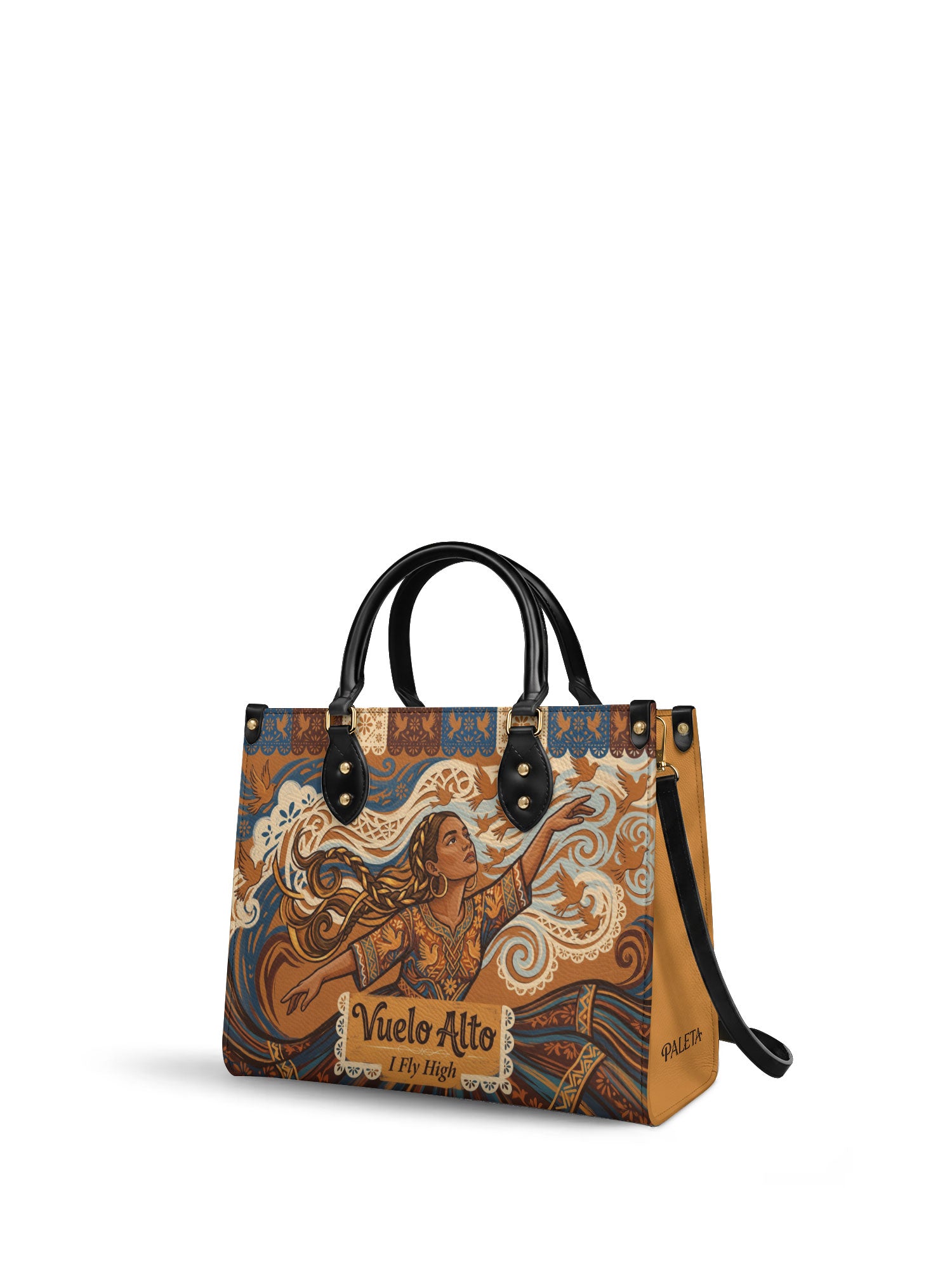 "Vuelo Alto" ver.3 Leather Handbag - side view | Paleta Bags