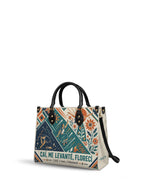 "Caí, me levanté, florecí" ver.3 Leather Handbag - side view | Paleta Bags