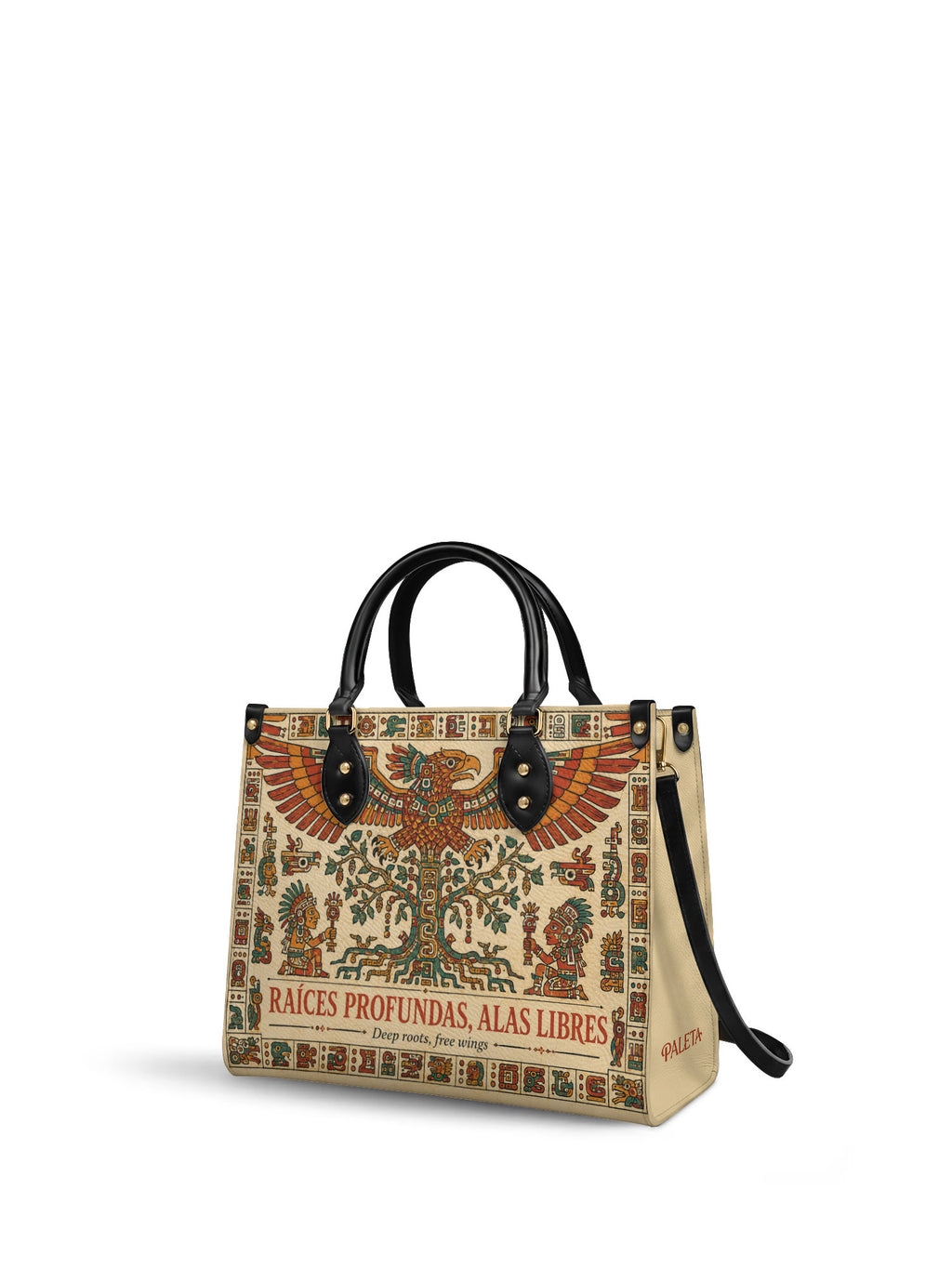 "Raíces profundas, alas libres" ver.3 Leather Handbag - side view | Paleta Bags