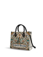 "Me merezco todo lo bueno" ver.5 Leather Handbag - side view | Paleta Bags