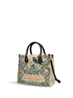 "Soy agua fluyo, me adapto, persisto" ver.4 Leather Handbag - side view | Paleta Bags