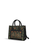 "Las mujeres poderosas crecen en jardines salvajes" ver.2 Leather Handbag - side view | Paleta Bags