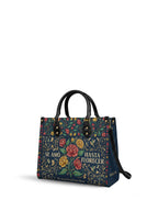 "Se amó hasta florecer" ver.6 Leather Handbag - side view | Paleta Bags