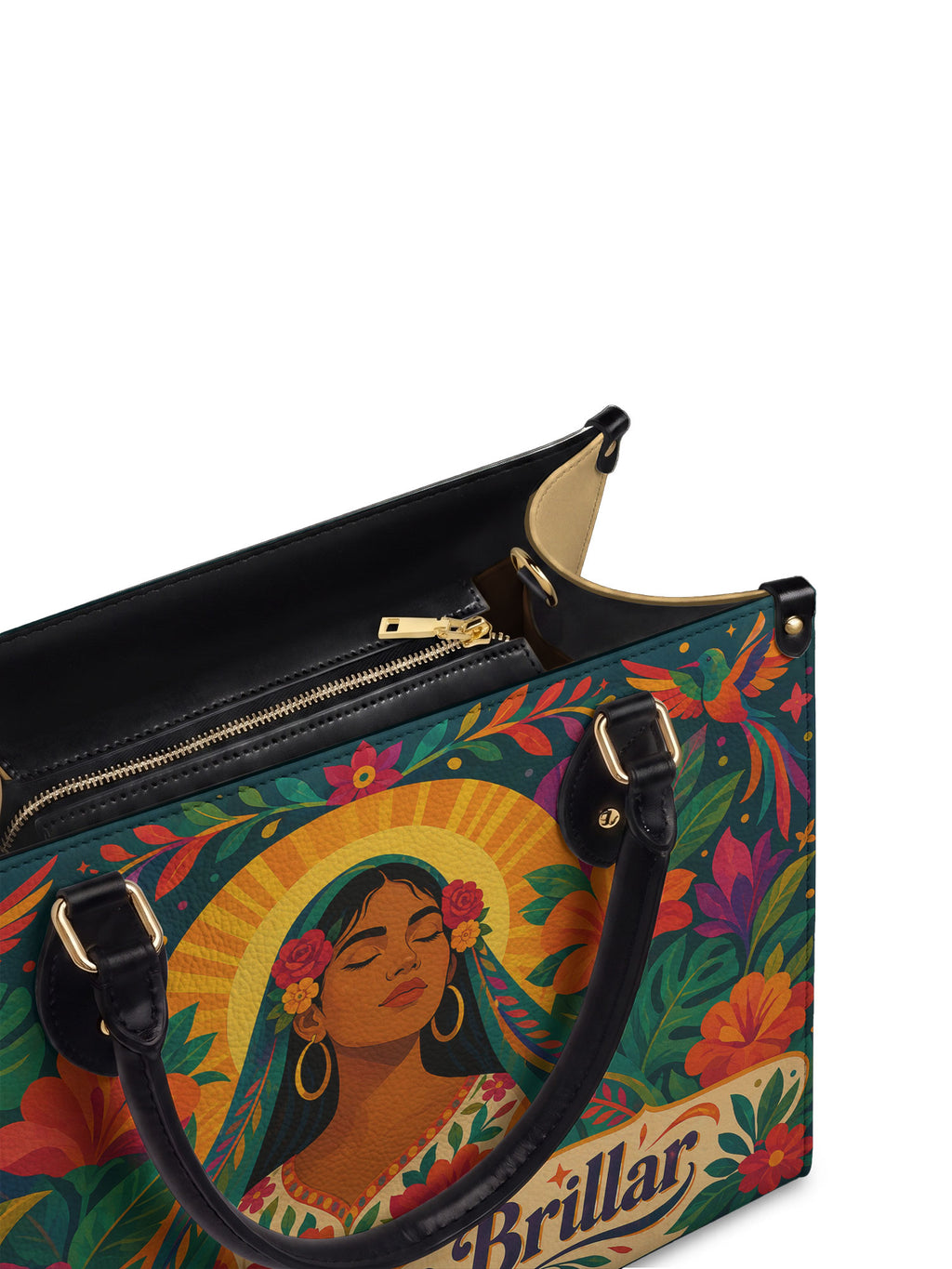"Nací para brillar" ver.4 Leather Handbag - detail | Paleta Bags