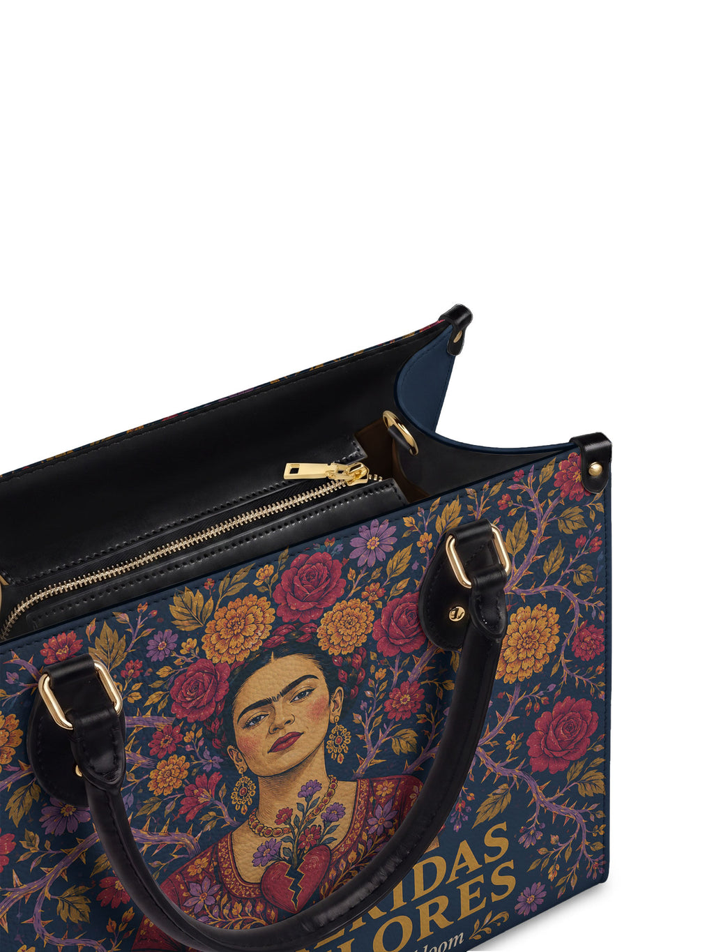 "De mis heridas nacen flores" ver.3 Leather Handbag - detail | Paleta Bags