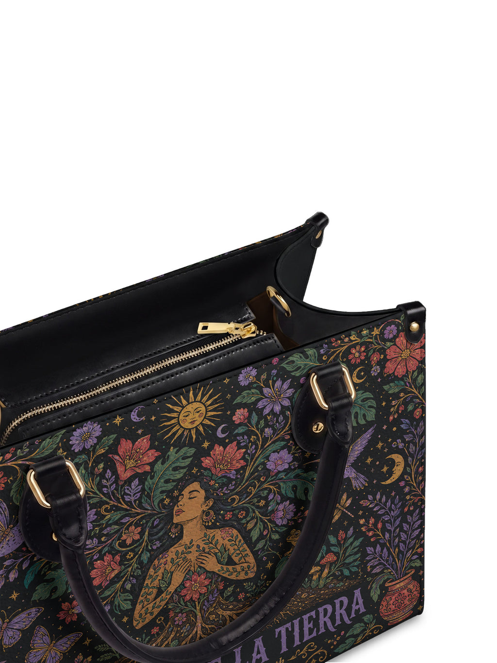 "Soy hija de la tierra" ver.3 Leather Handbag - detail | Paleta Bags