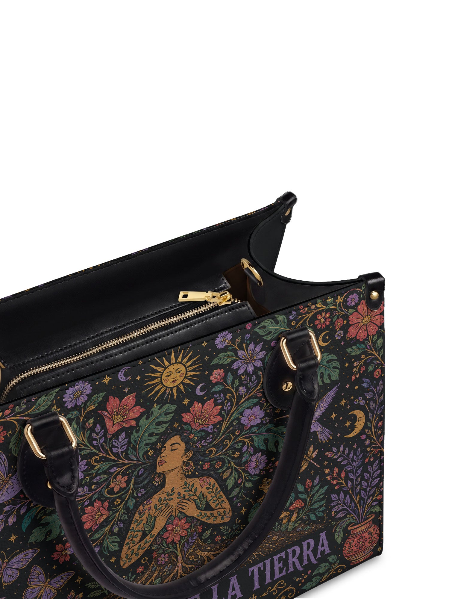 "Soy hija de la tierra" ver.3 Leather Handbag - detail | Paleta Bags