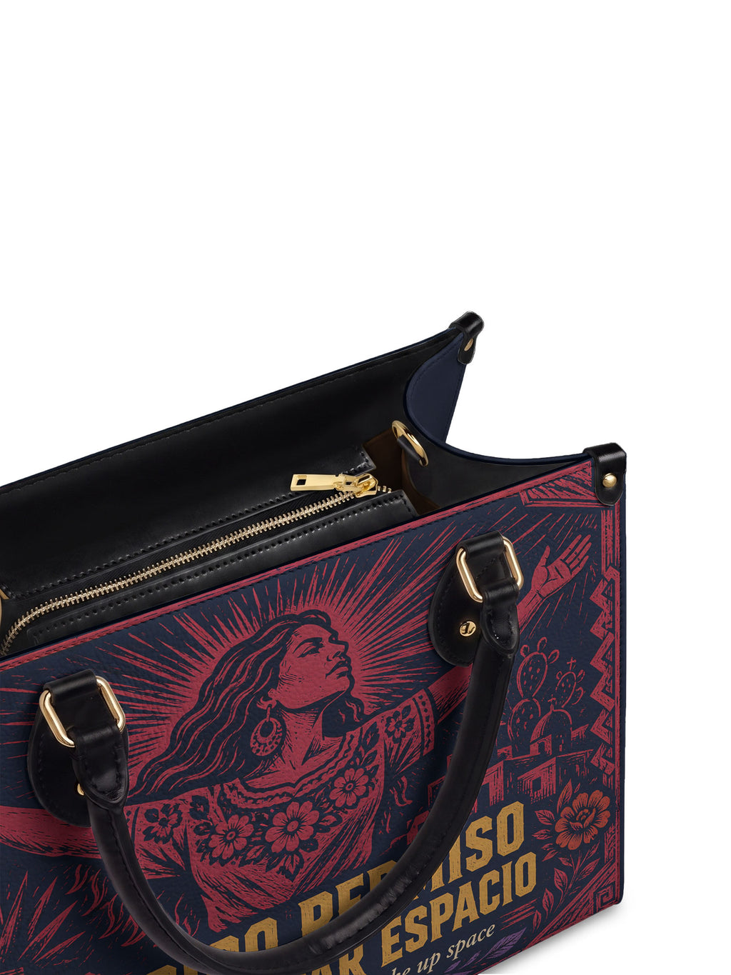 "No pido permiso para ocupar espacio" ver.2 Leather Handbag - detail | Paleta Bags