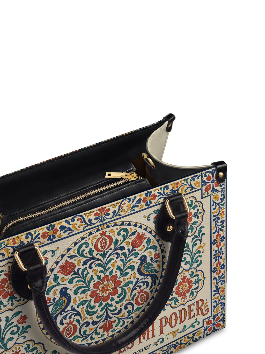 "Mi cultura es mi poder" ver.3 Leather Handbag - detail | Paleta Bags
