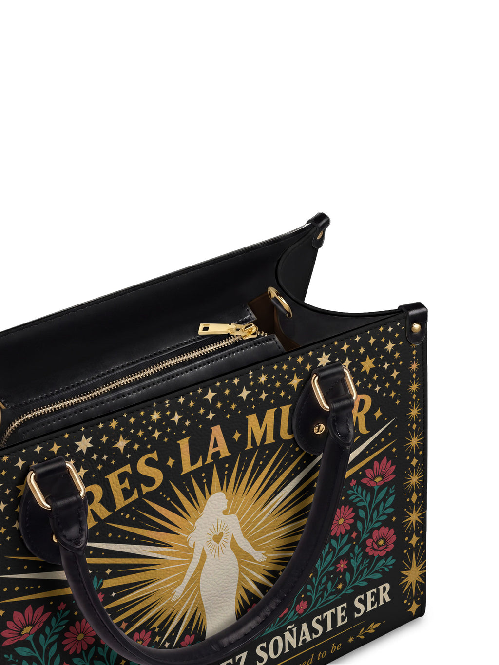"Eres la mujer que alguna vez soñaste ser" ver.9 Leather Handbag - detail | Paleta Bags