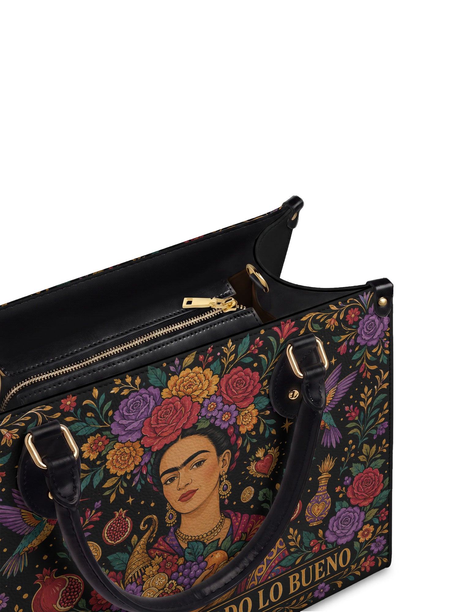 "Me merezco todo lo bueno" ver.1 Leather Handbag - detail | Paleta Bags