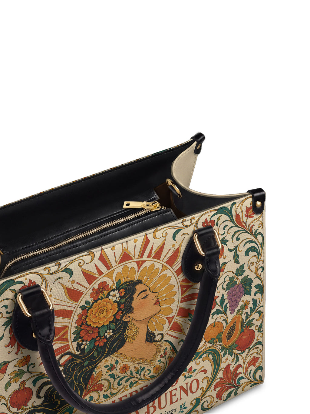 "Me merezco todo lo bueno" ver.3 Leather Handbag - detail | Paleta Bags