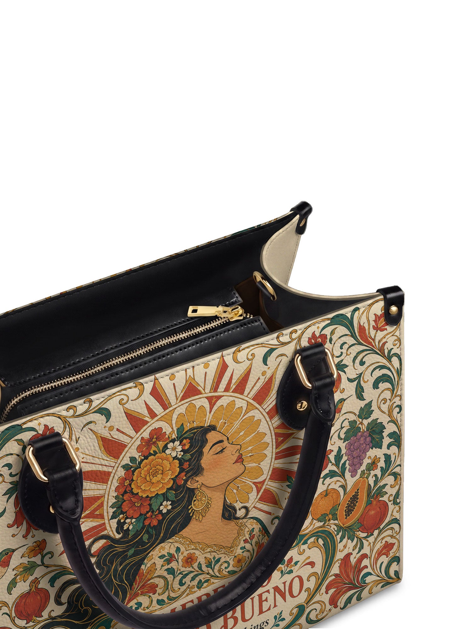 "Me merezco todo lo bueno" ver.3 Leather Handbag - detail | Paleta Bags