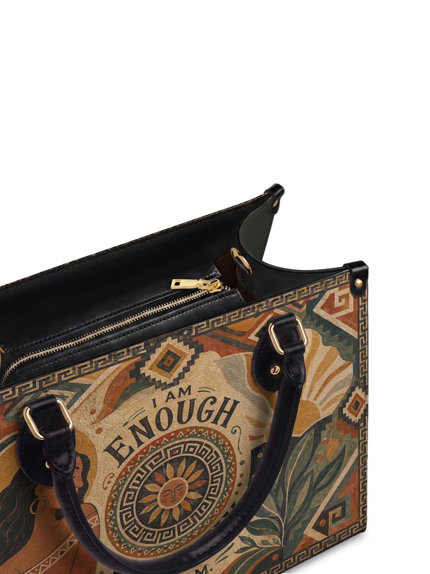 "Soy suficiente, tal y como soy" ver.5 Leather Handbag - detail | Paleta Bags