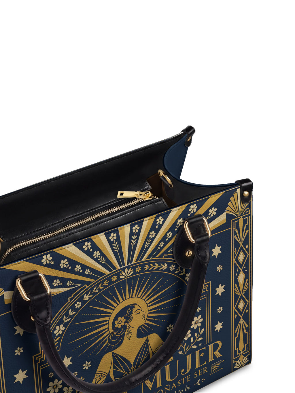 "Eres la mujer que alguna vez soñaste ser" ver.7 Leather Handbag - detail | Paleta Bags