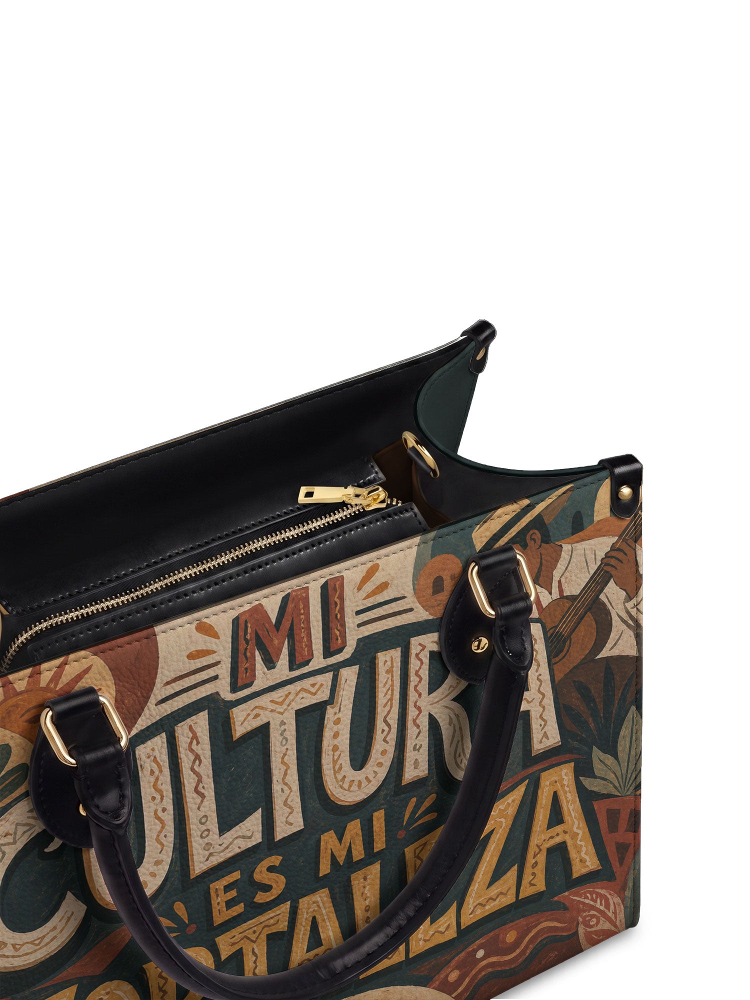 "Mi cultura es mi fortaleza" ver.1 Leather Handbag - detail | Paleta Bags