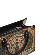 "Me cuido, me amo, me honro" ver.1 Leather Handbag - detail | Paleta Bags