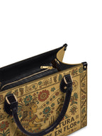 "Lleva su cultura como flores en flor" ver.5 Leather Handbag - detail | Paleta Bags