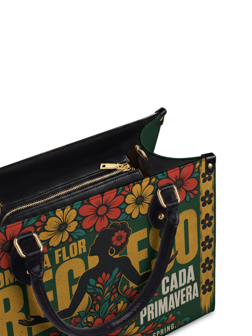 "Como la flor, regreso cada primavera" ver.1 Leather Handbag - detail | Paleta Bags