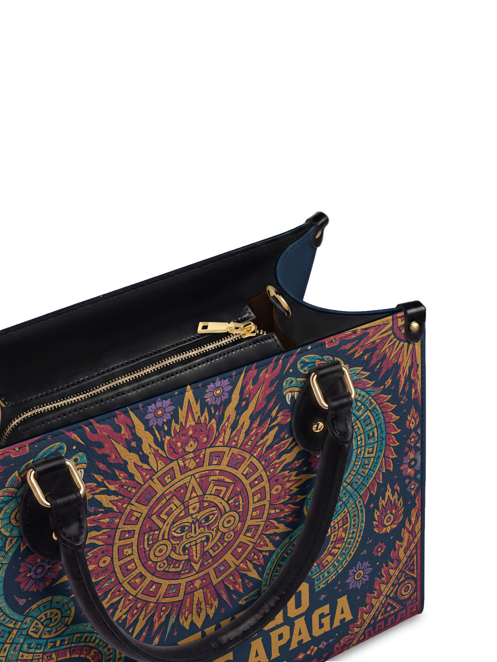 "Soy fuego que no se apaga" ver.3 Leather Handbag - detail | Paleta Bags