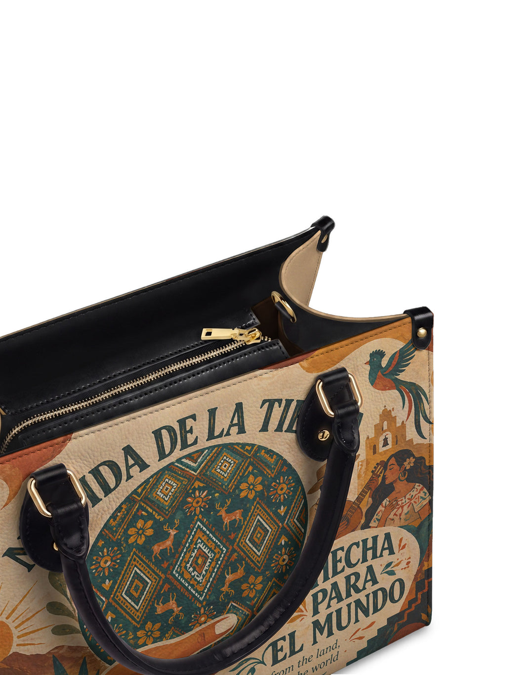 "Nacida de la tierra, hecha para el mundo" ver.1 Leather Handbag - detail | Paleta Bags