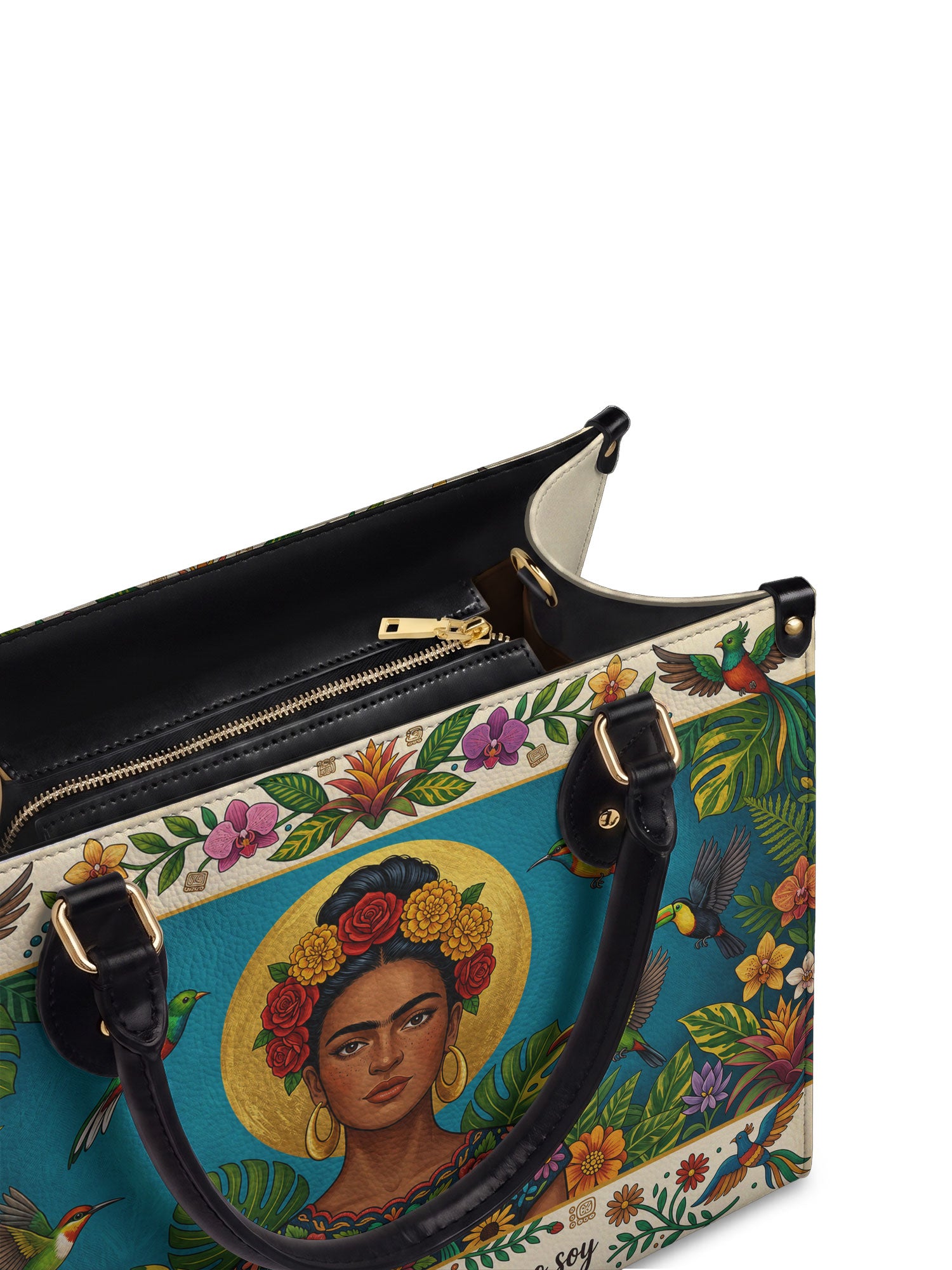 "Soy suficiente, tal y como soy" ver.11 Leather Handbag - detail | Paleta Bags