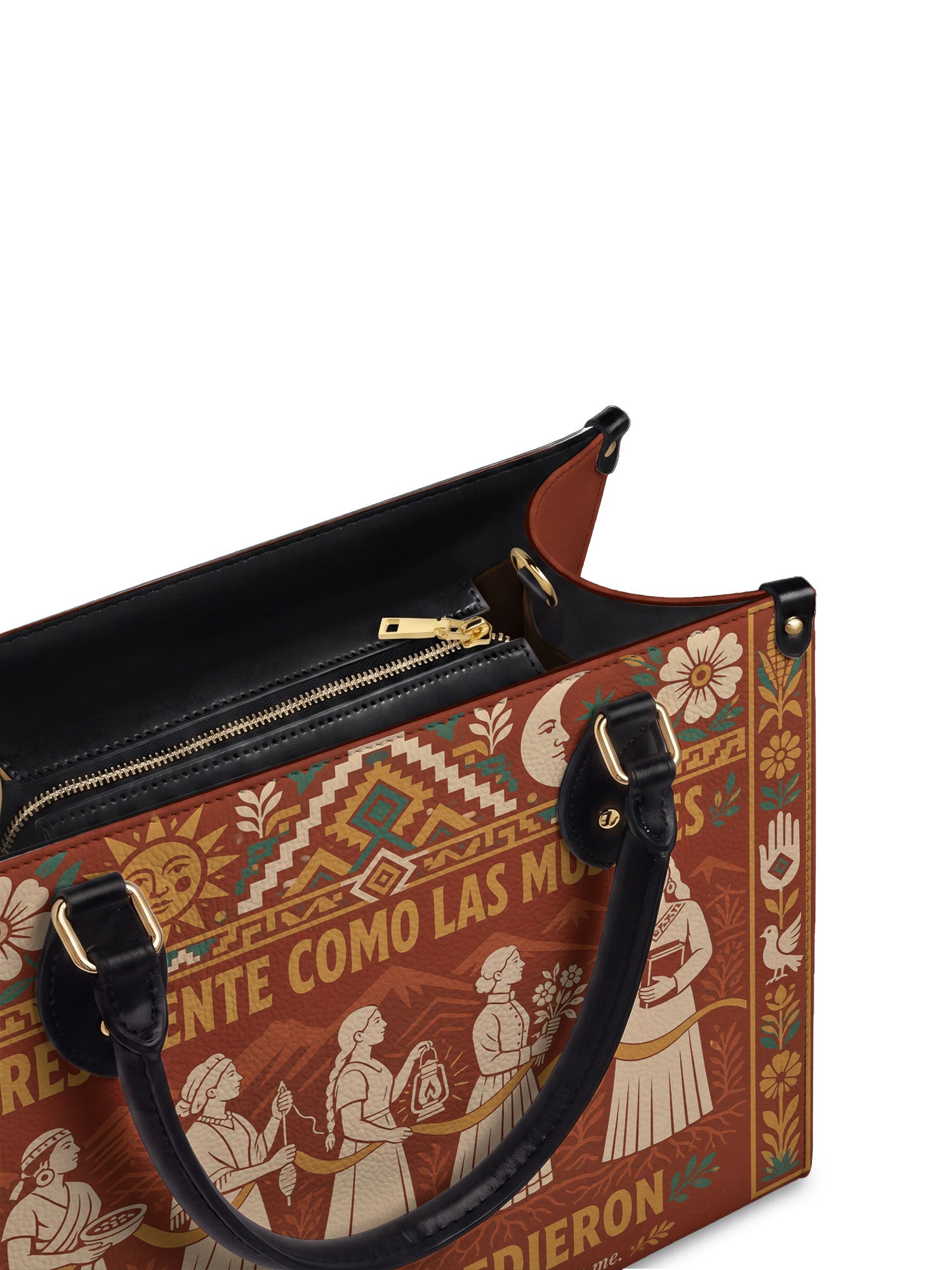 "Resiliente como las mujeres que me precedieron" ver.1 Leather Handbag - detail | Paleta Bags