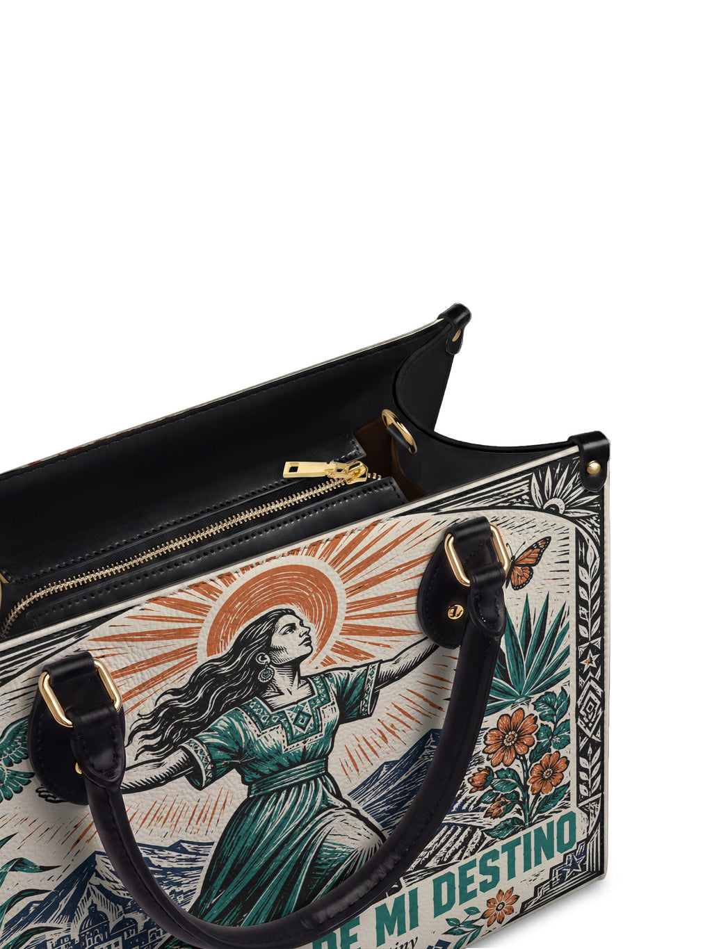 "Soy la dueña de mi destino" ver.2 Leather Handbag - detail | Paleta Bags
