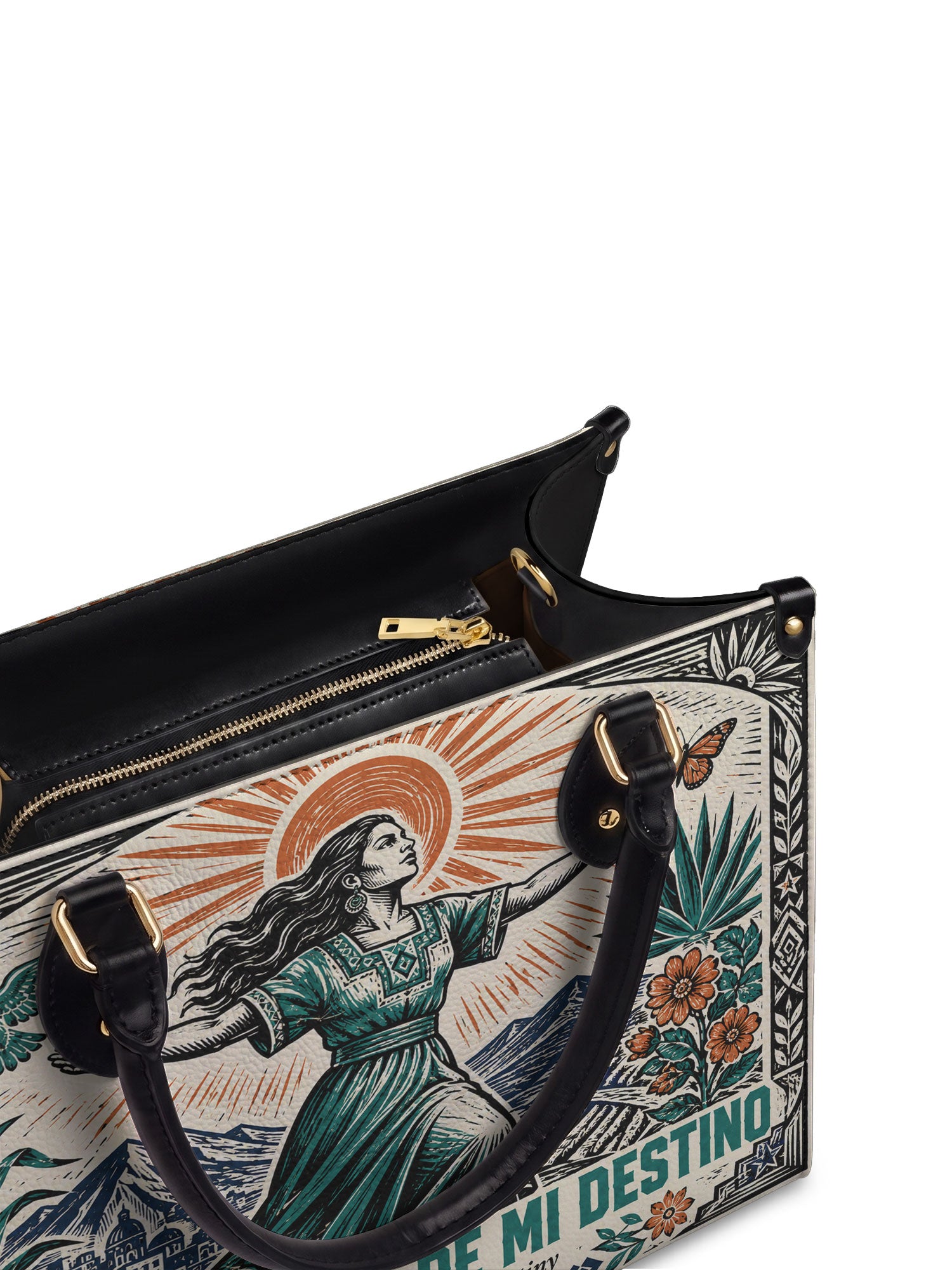 "Soy la dueña de mi destino" ver.2 Leather Handbag - detail | Paleta Bags